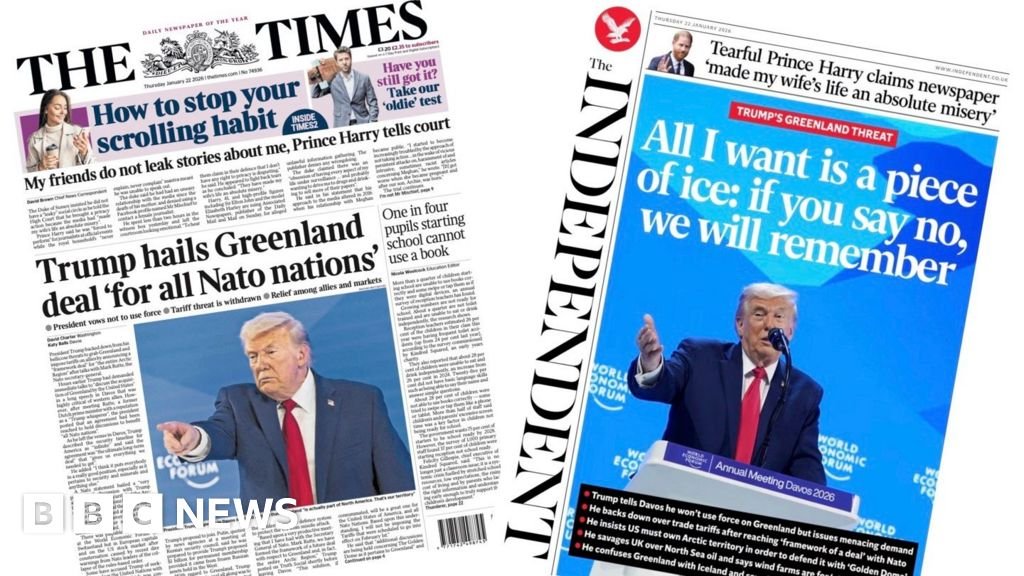 ‘Trump hails Greenland deal’ and ‘All I want is a piece of ice’