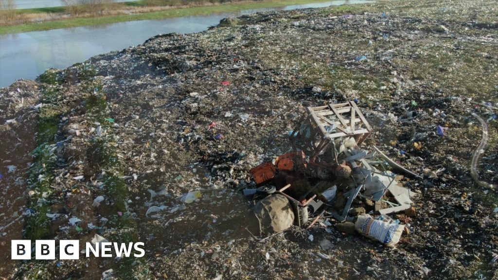 Drone footage shows illegal waste dump in Gloucestershire