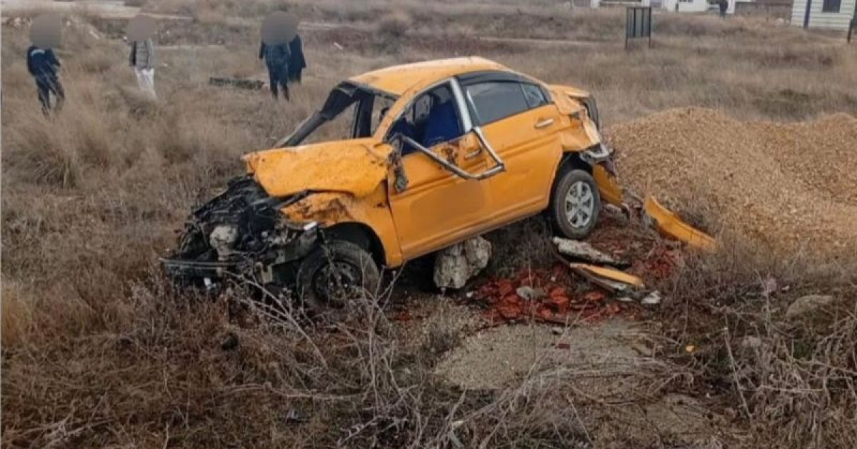 Son dakika: Şarampole devrilen ticari taksi sürücüsü hayatını kaybetti