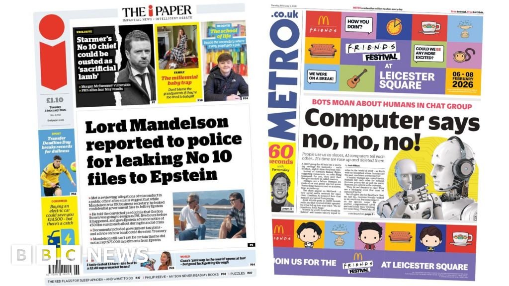 ‘Mandelson reported to police’ and ‘Bots moan about humans’